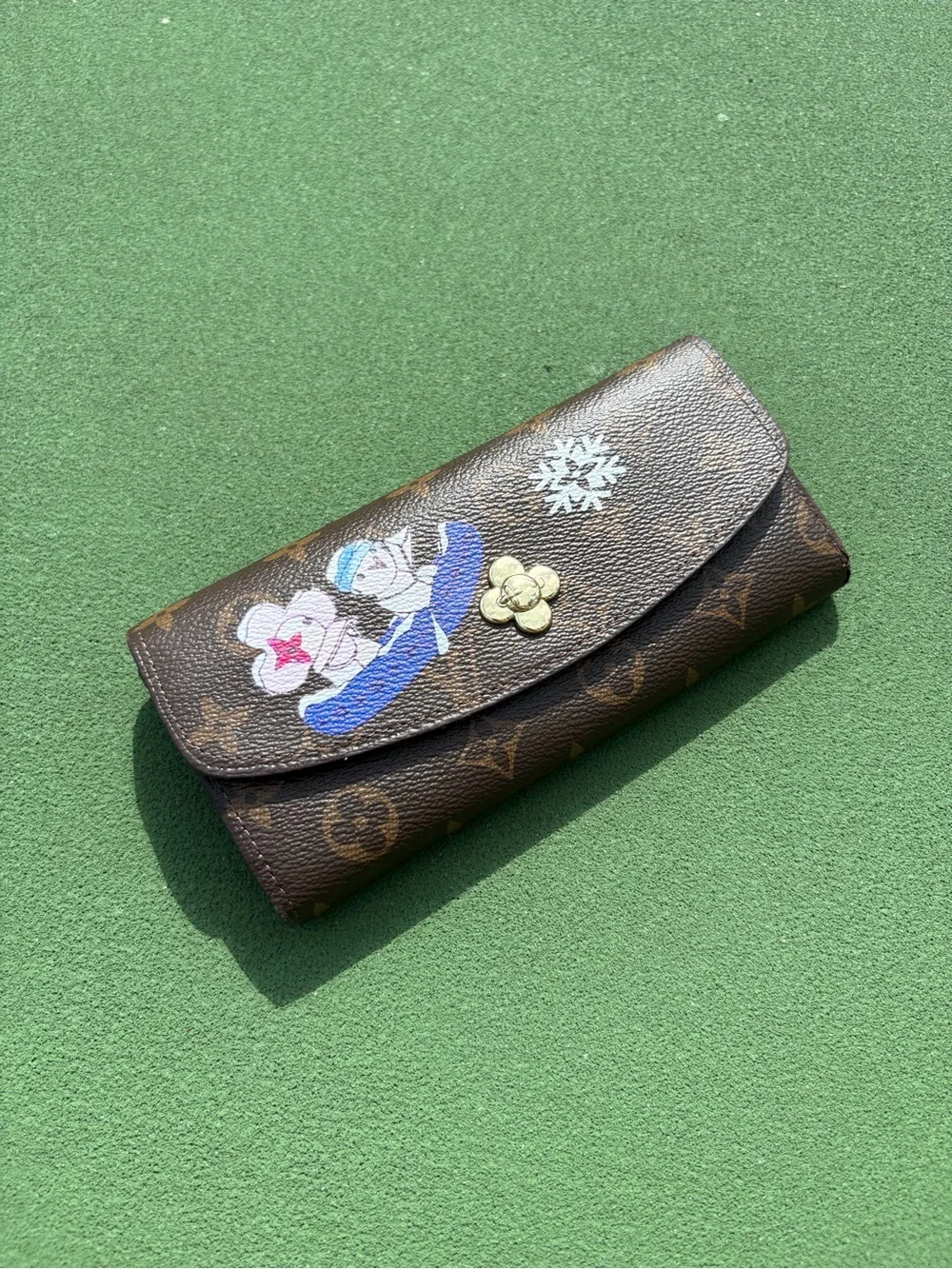 Louis Vuitton Brown Monogram Canvas Floral Painted Continental Wallet